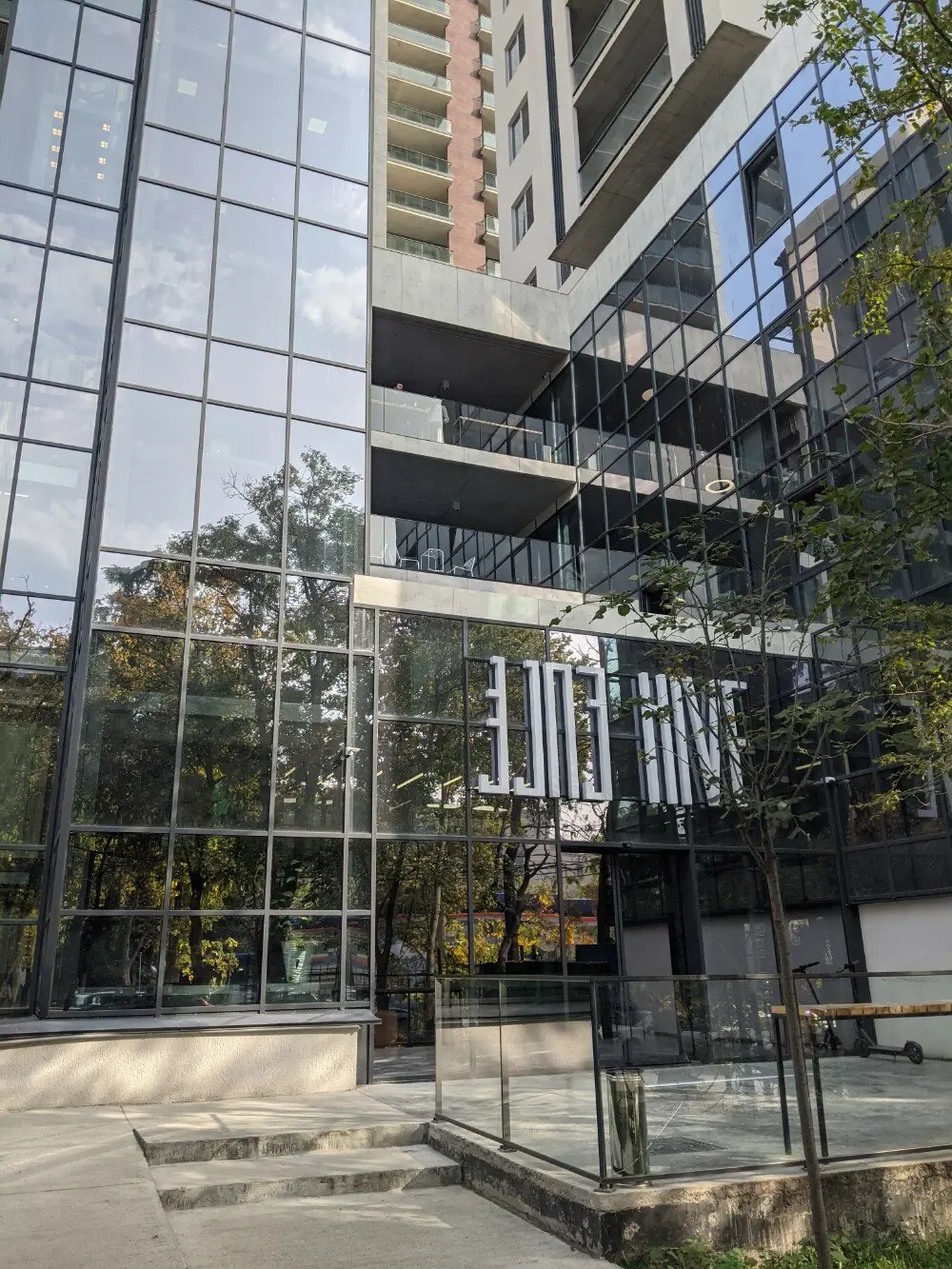 Modern glass-fronted business centre in Georgia